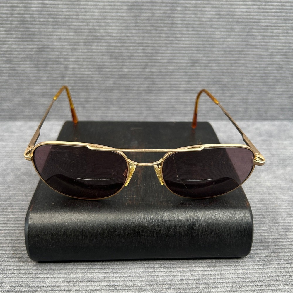 Randolph Engineering RE FGN Gold Aviator Y2k Sunglasses Italy 58-20 145